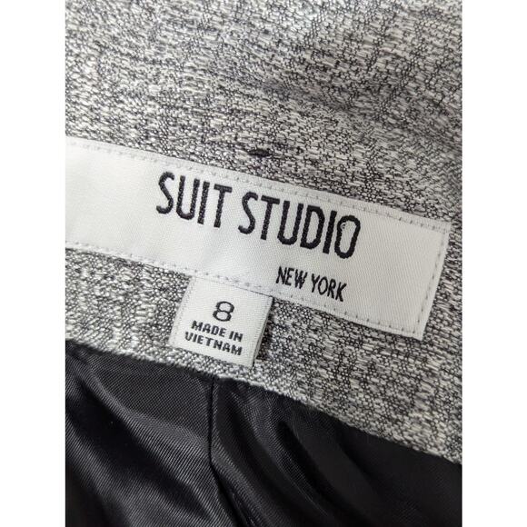 NWOT! SUIT STUDIO, NEW YORK! SILVER/GRAY W/BLACK PENCIL SKIRT SUIT SET! SZ 8 - Picture 10 of 13